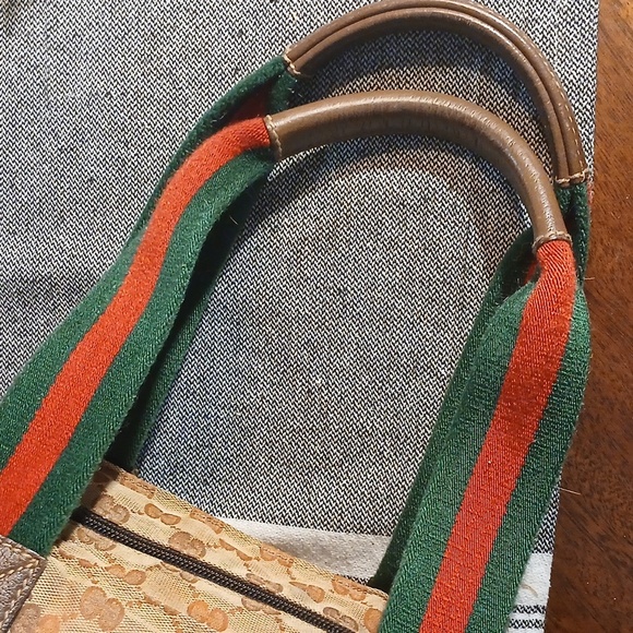 Authentic Gucci Web Sherry Line Tote Bag GG  Anvas Leather - Picture 11 of 16